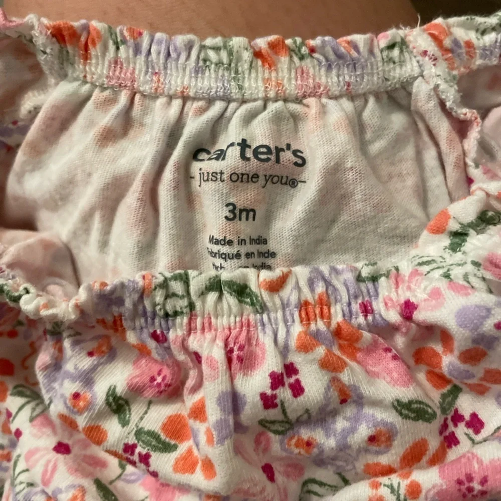 Carter's Baby Girl Floral Print Ruffle Dress with White bloomers size 3M